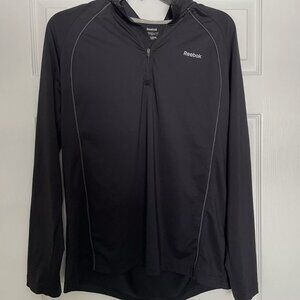 Reebok 1/4 zip pullover shirt dri fit black L